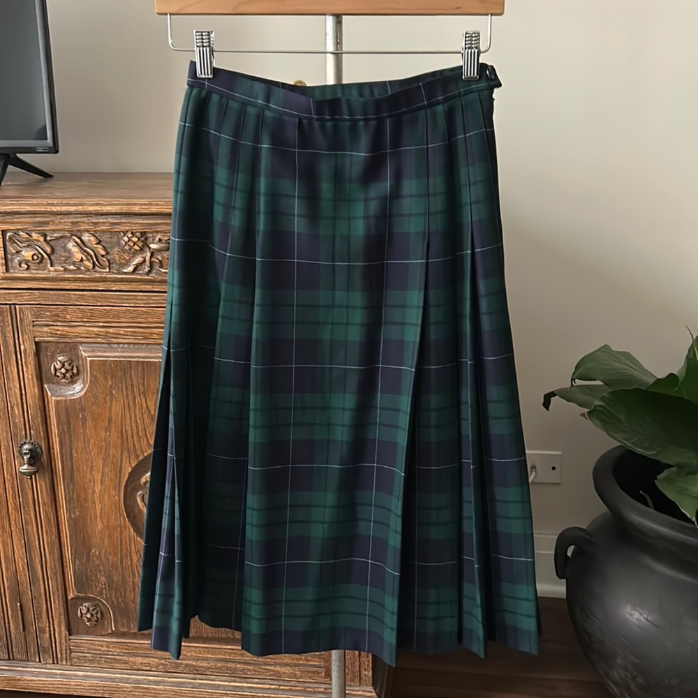 VINTAGE Pendleton Plaid  Skirt 100% Virgin Wool Made in USA